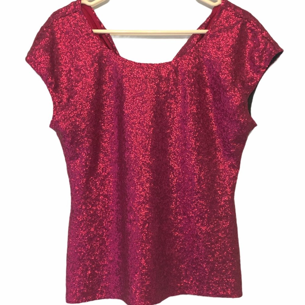Sara Campbell Pink Sequined Top Size M